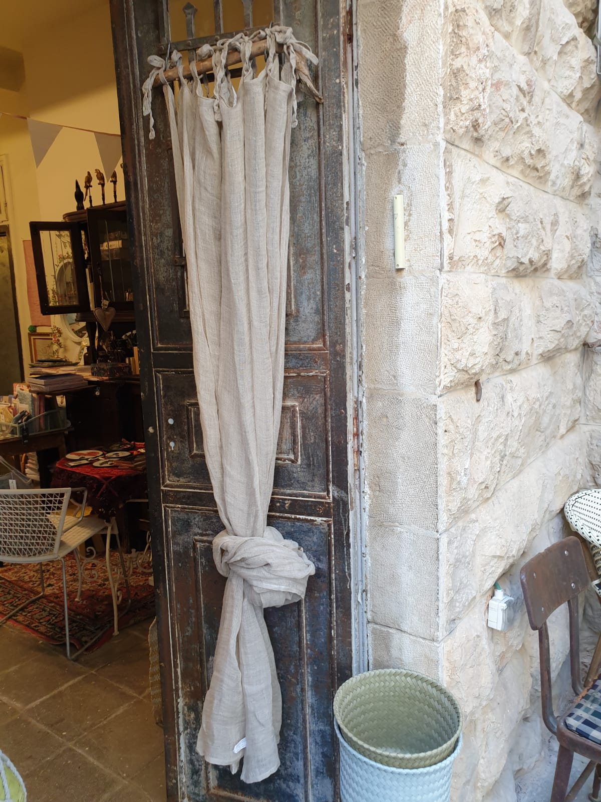 וילון פשתן הודי — טבעי